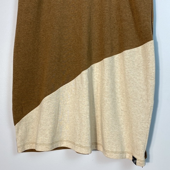 Two-Tone Color Block Brown and Cream Midi Skirt size small - Picture 3 of 10